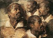 Peter Paul Rubens Four Studies of the Head of a Negro Sweden oil painting artist
